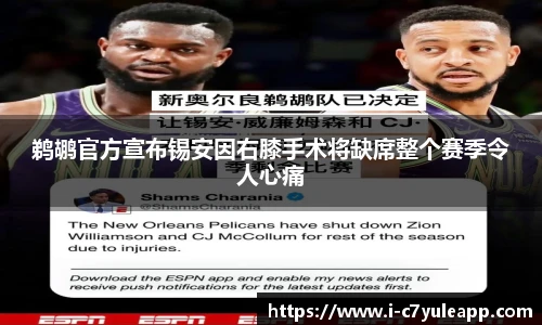 鹈鹕官方宣布锡安因右膝手术将缺席整个赛季令人心痛